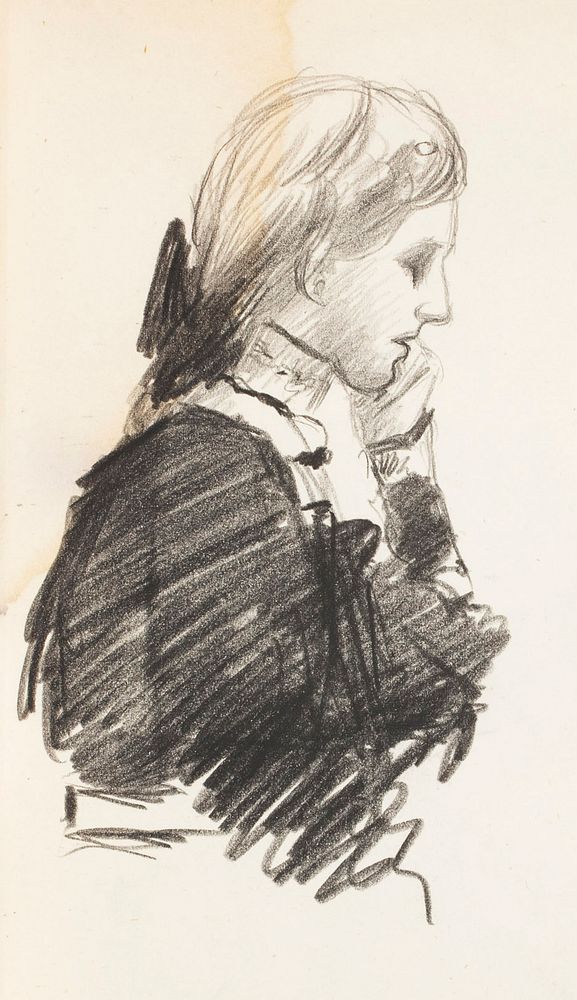 Nuoren naisen profiili, 1906part of a sketchbook by Hugo Simberg