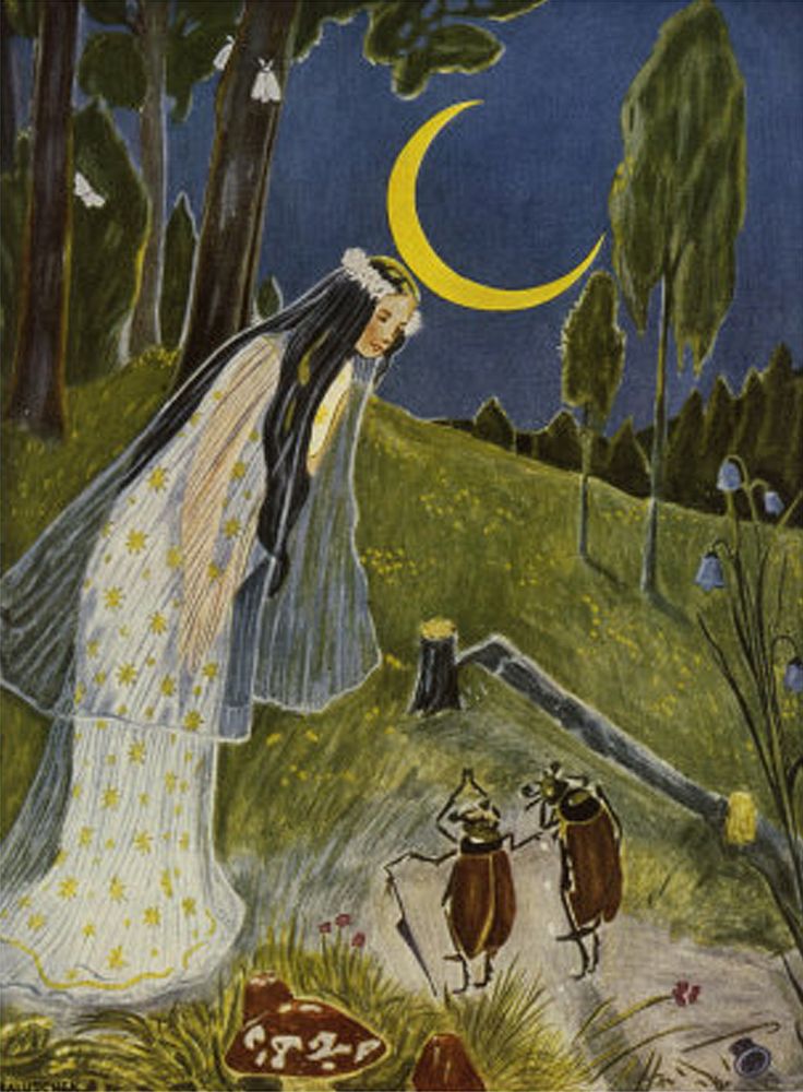 Mond, aus: Peterchens Mondfahrt (1918) by Hans Baluschek.