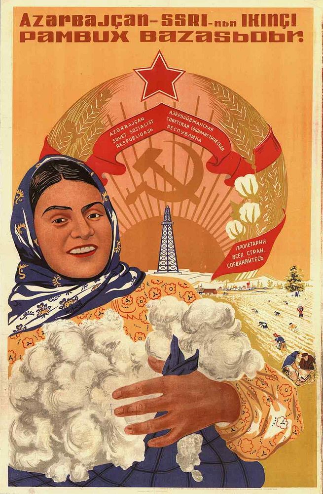 Poster of Azerbaijan 1937. Agriculture