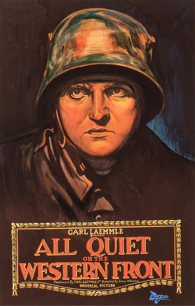 Poster for the 1930 film All Quiet on the Western Front.The item has no copyright markings on it as can be seen in the links…