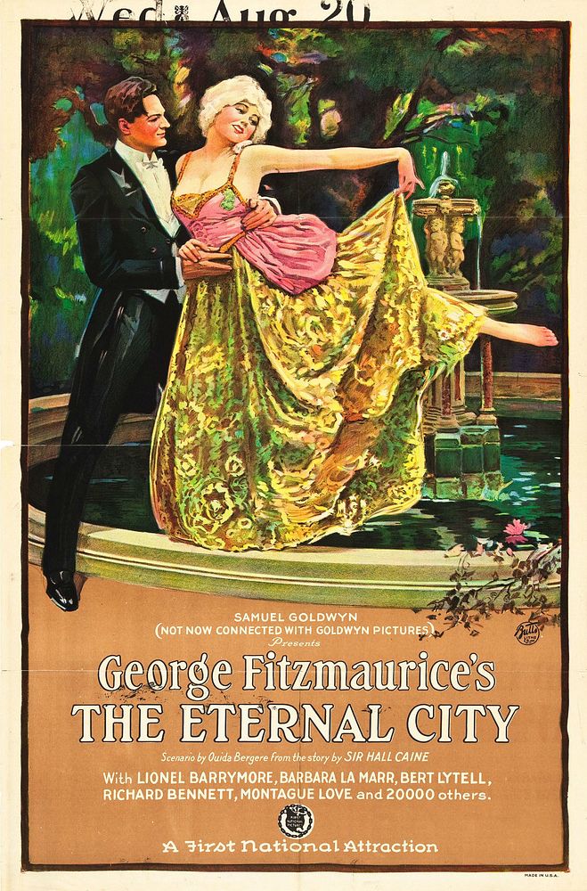 Poster for the American drama film The Eternal City (1923).