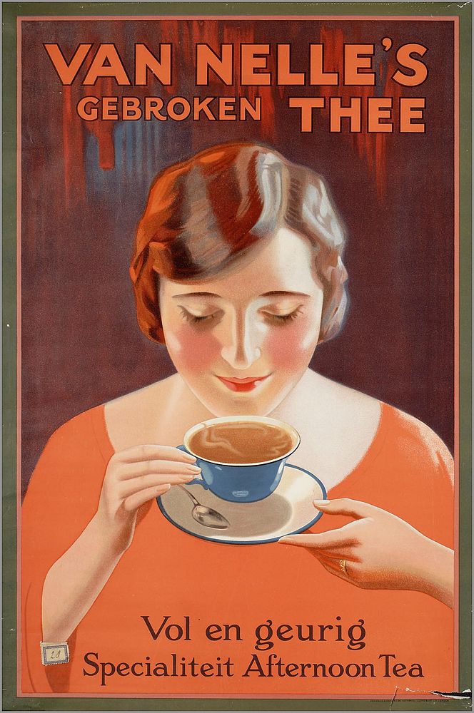 Affiche: Van Nelles gebroken thee vol en geurig. Specialiteit Afternoon Tea.
