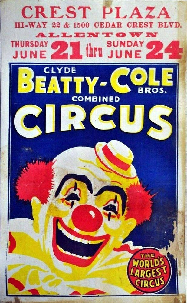 Clyde Beatty - Circus Poster - Allentown PA