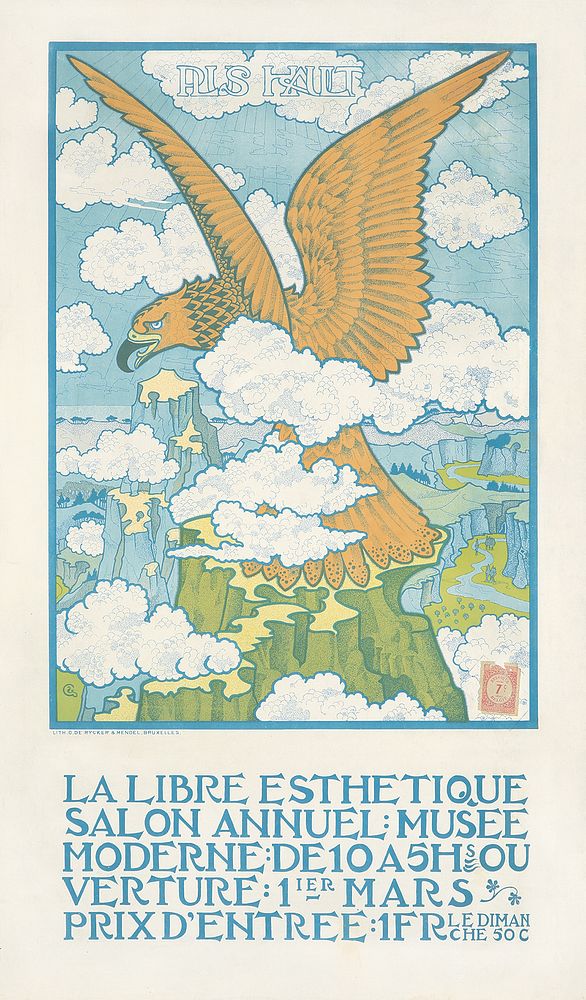 Gisbert Combaz - Poster for the Annual Exhibition for La Libre Esthetique