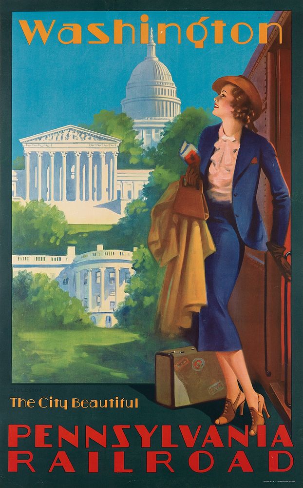 The City Beautiful, Pennsylvania Railroad poster, artwork by Edward Mason Eggleston