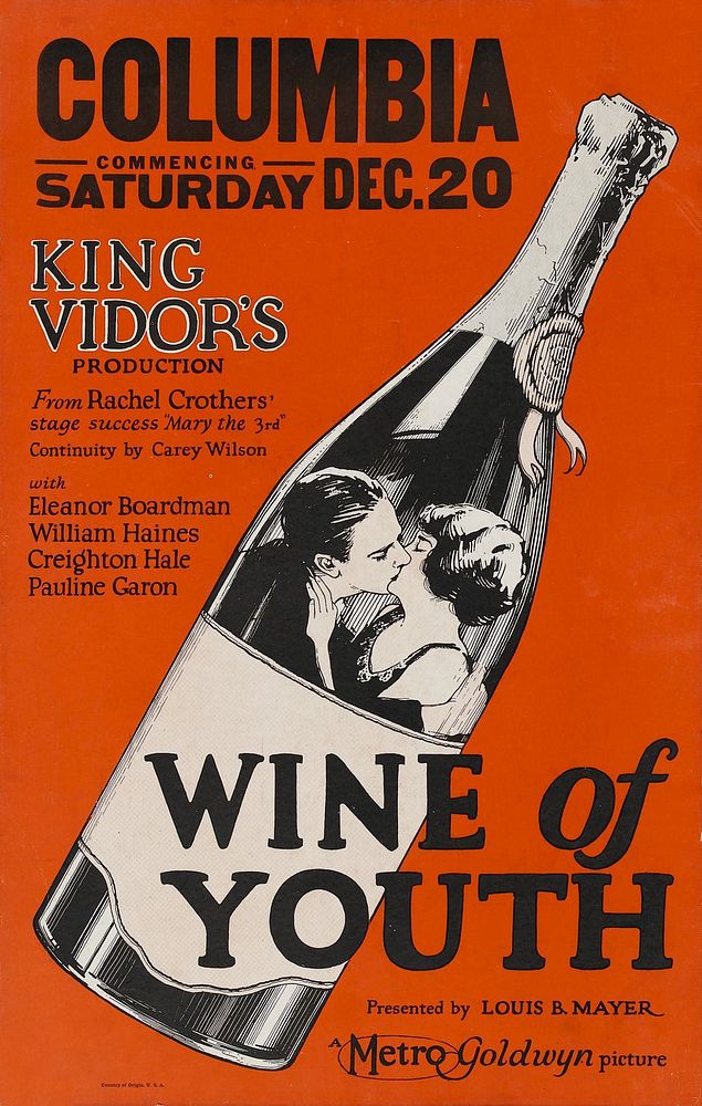 Wine of Youth (1924) film poster.