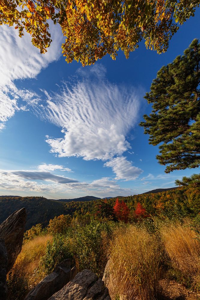 Mountain view in autumn. Free public domain CC0 photo.