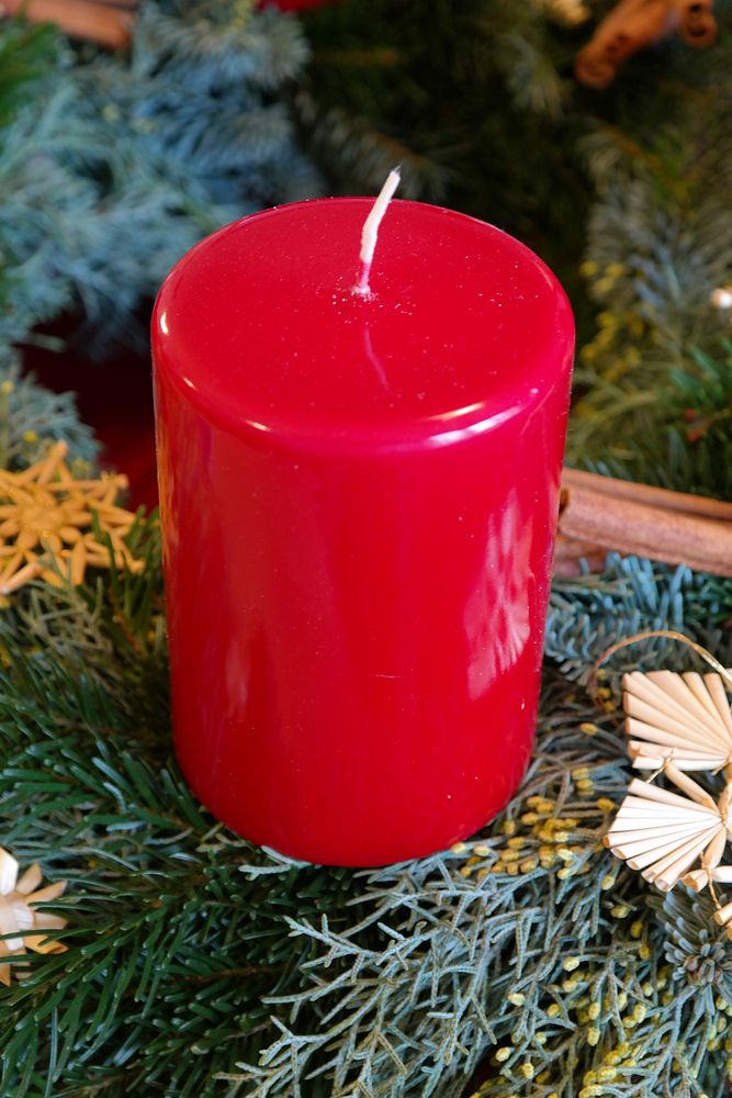 Christmas candle. Free public domain CC0 photo.