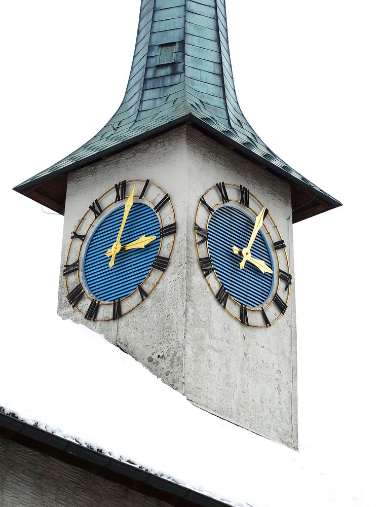 Church building clock tower. Free public domain CC0 image.