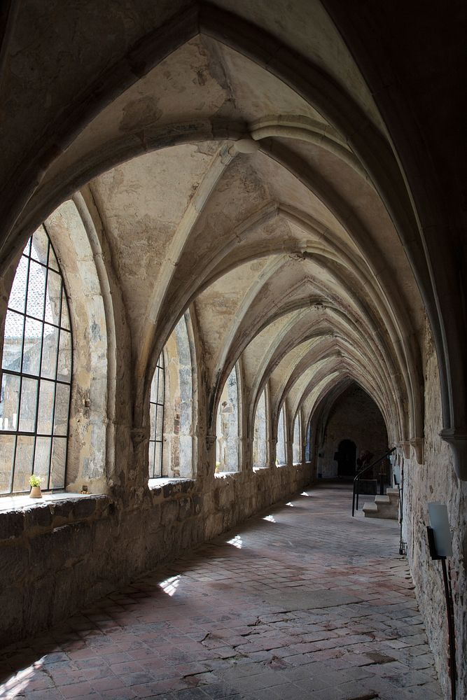 Cloister monastery corridor. Free public domain CC0 photo.