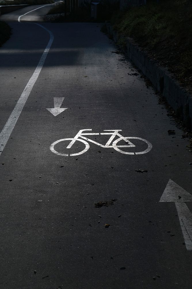 Bike road, bicycle sign. Free | Free Photo - rawpixel
