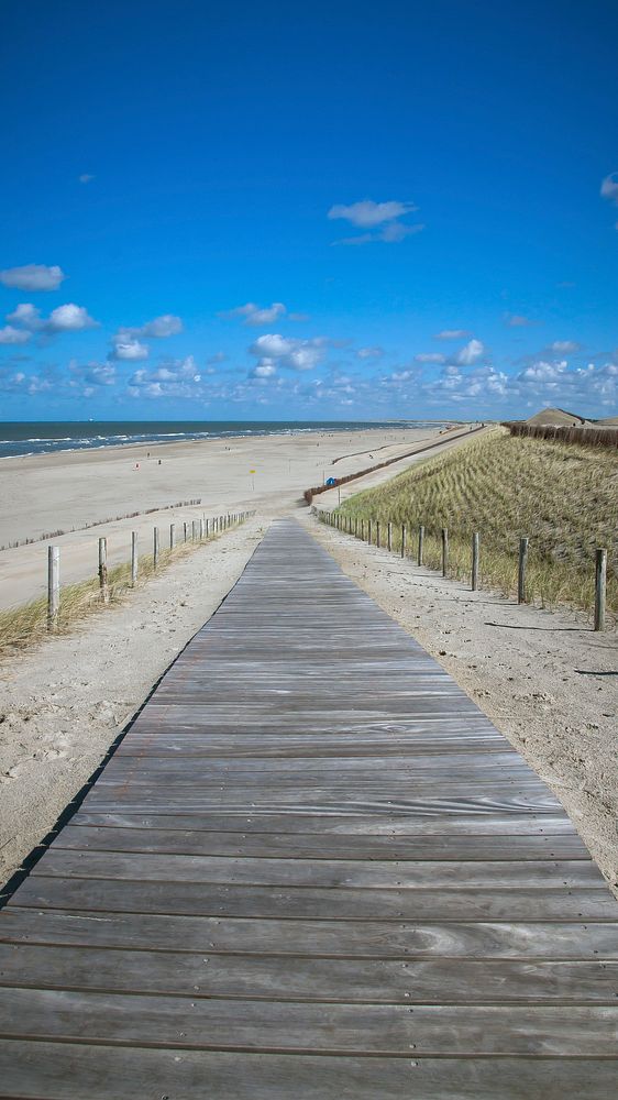 Boardwalk at seaside. Free public domain CC0 image.
