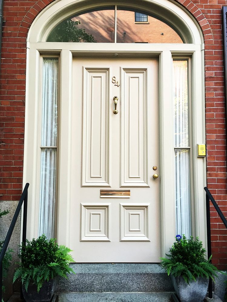 White apartment door. Free public domain CC0 photo.