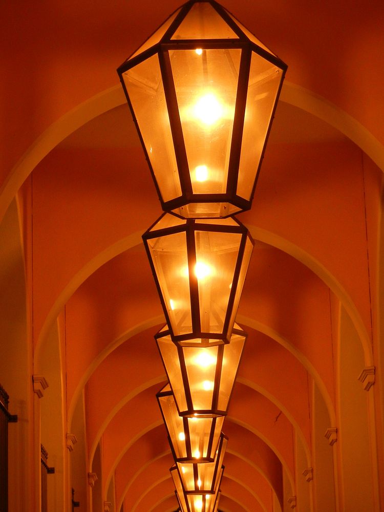 Lantern on ceiling. Free public domain CC0 image.