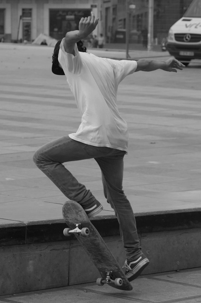 Skateboarding in the park. Free public domain CC0 photo.