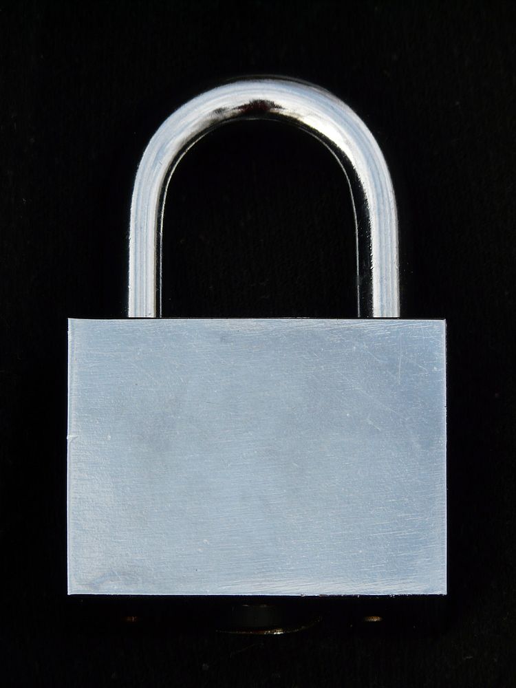 Stainless steel padlock, security protection. Free public domain CC0 photo