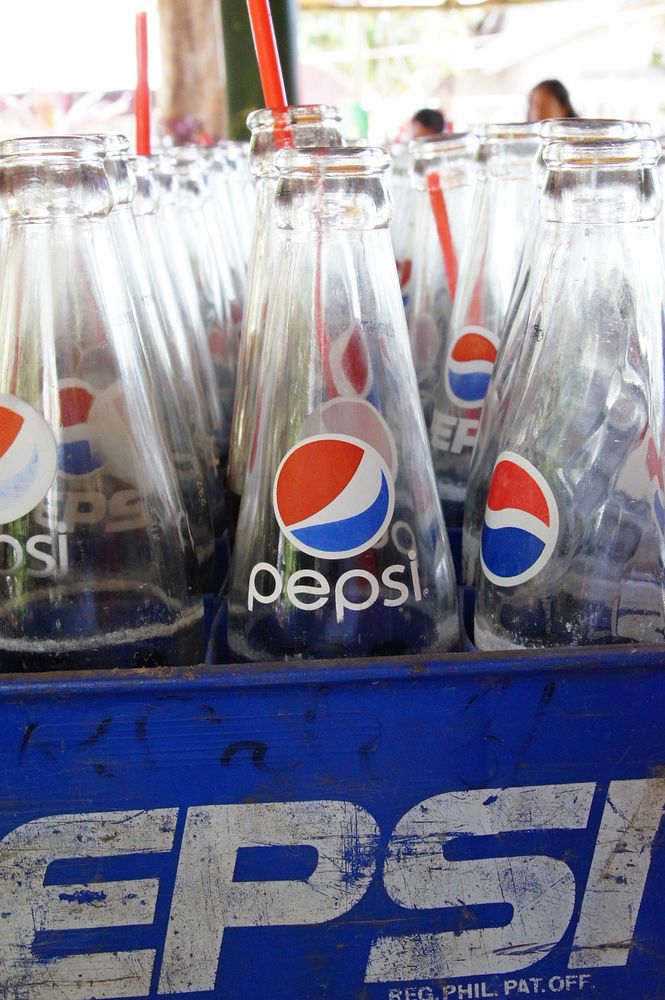 Empty Pepsi bottles, location unknown, date unknown