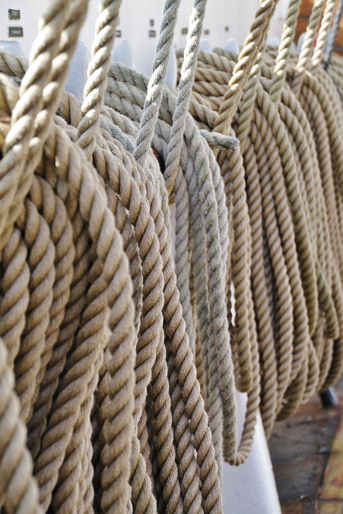 Wrapped rope on sailing boat. Free public domain CC0 image.