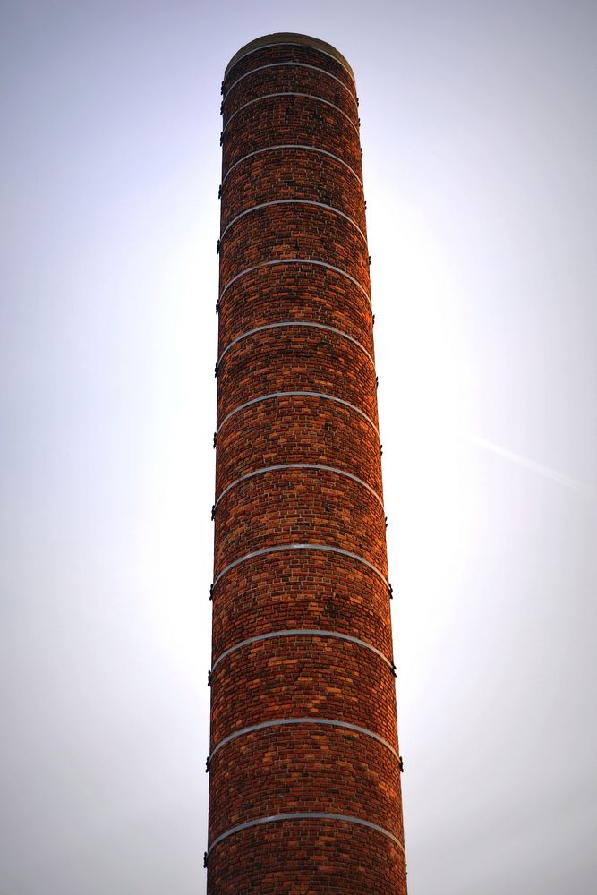 Industrial brick tower. Free public domain CC0 photo.