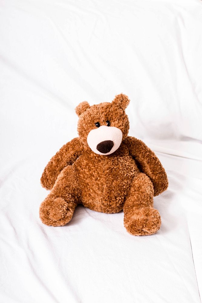 Cute teddy bear, stuffed animal background. Free public domain CC0 photo.