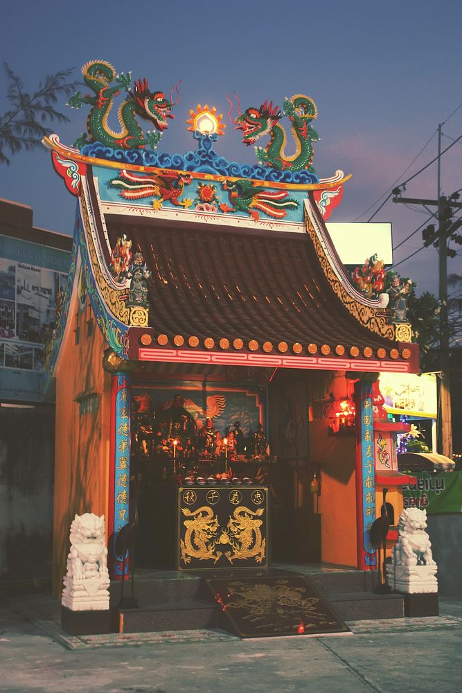 Thai Chinese shrine in Phuket, Thailand. Free public domain CC0 image.