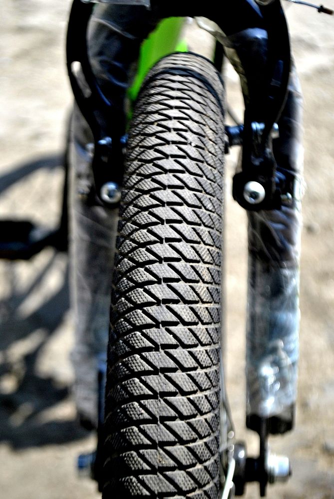 Bicycle tyre. Free public domain CC0 photo.
