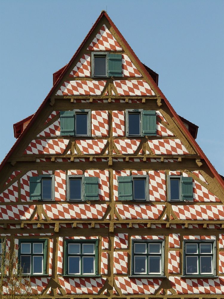 Red Fachwerk house. Free public domain CC0 image.