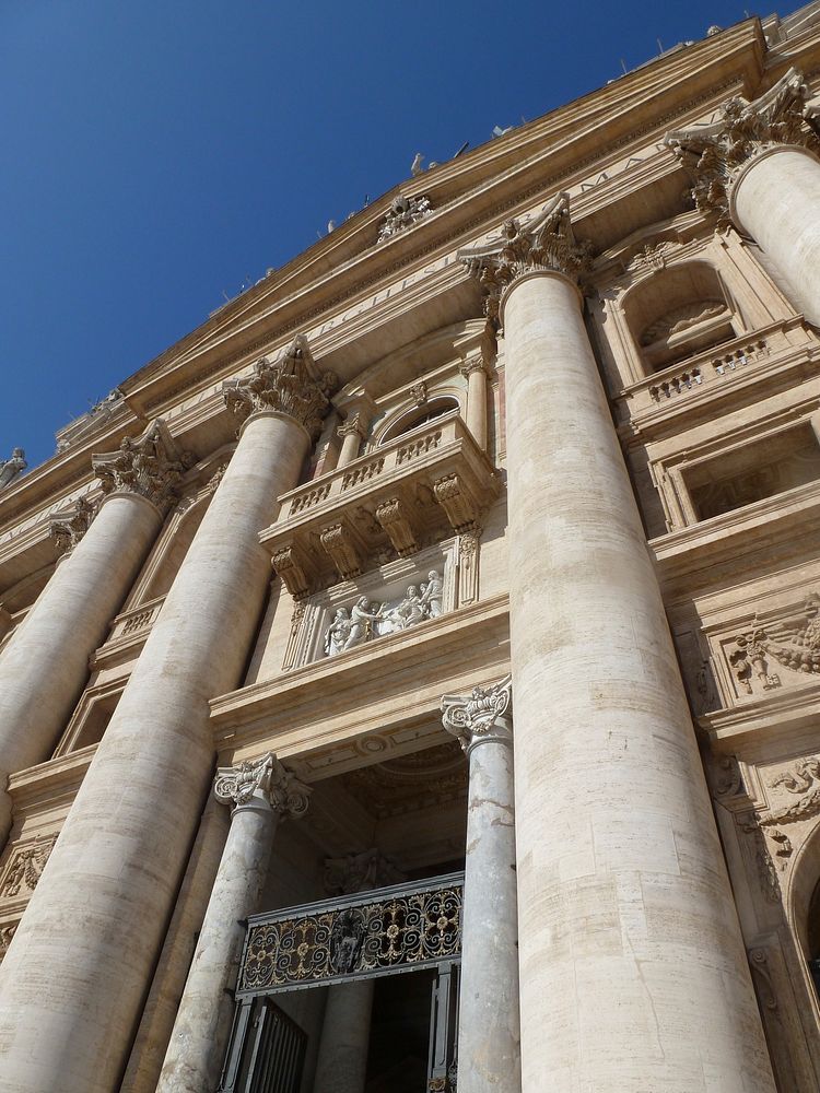 Historical religious architecture facade, Vatican City. Free public domain CC0 image.