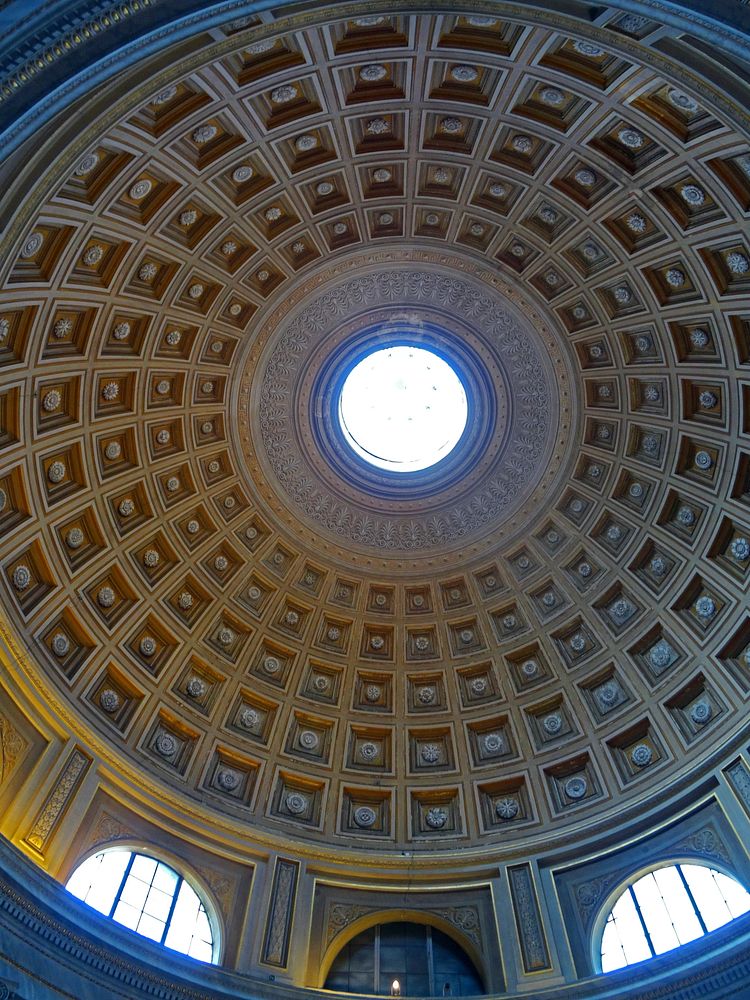 Saint Peter's Basilica dome from below. Free public domain CC0 image.