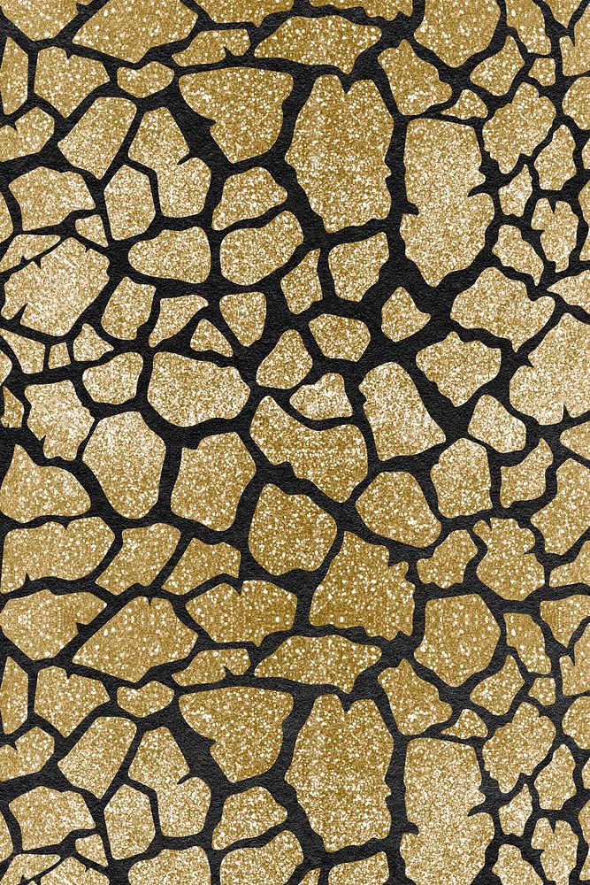 Giraffe pattern black & gold background, animal print design