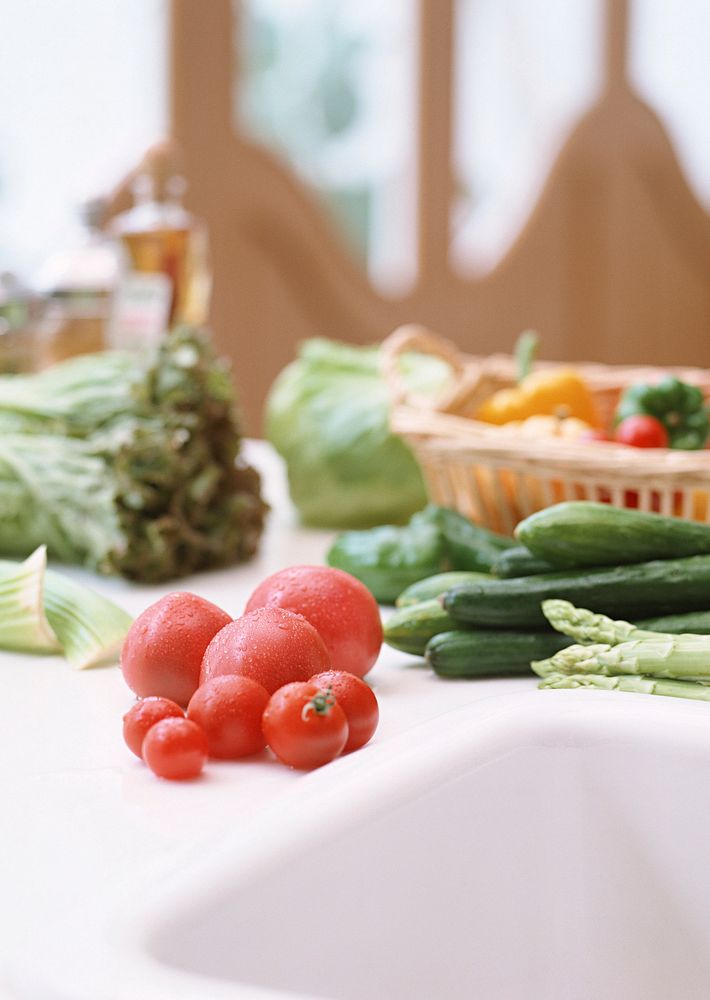 Free fresh vegetables on table image, public domain food CC0 photo