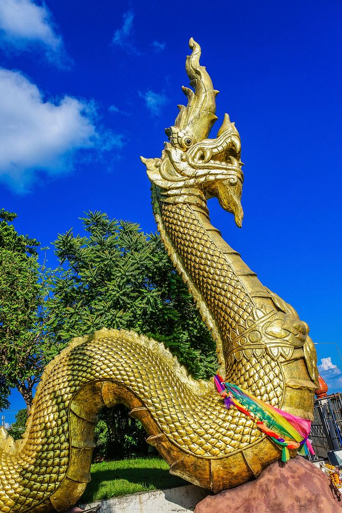 Free Thai Naga statue image, public domain culture CC0 photo.