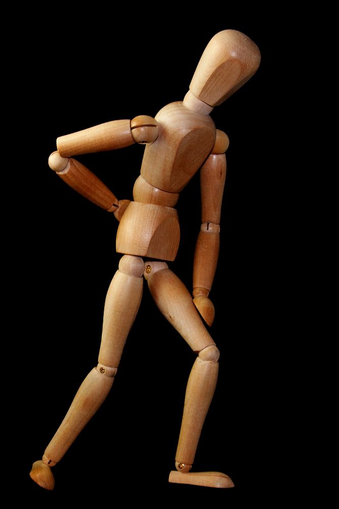Art model with back pain, free public domain CC0 image.
