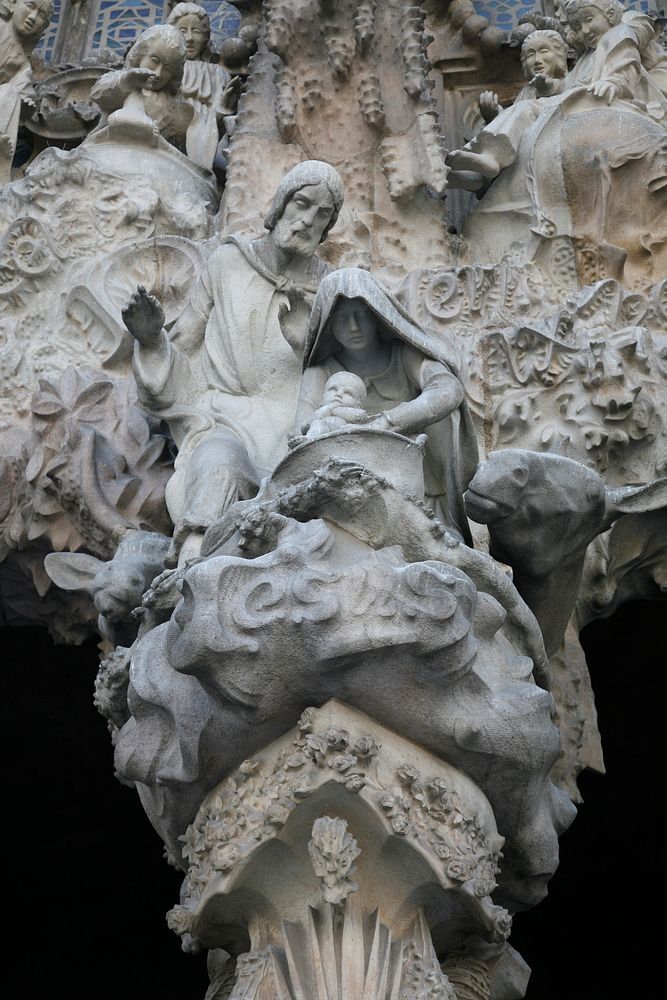 Gaudi sculptures in Barcelona, free public domain CC0 image.