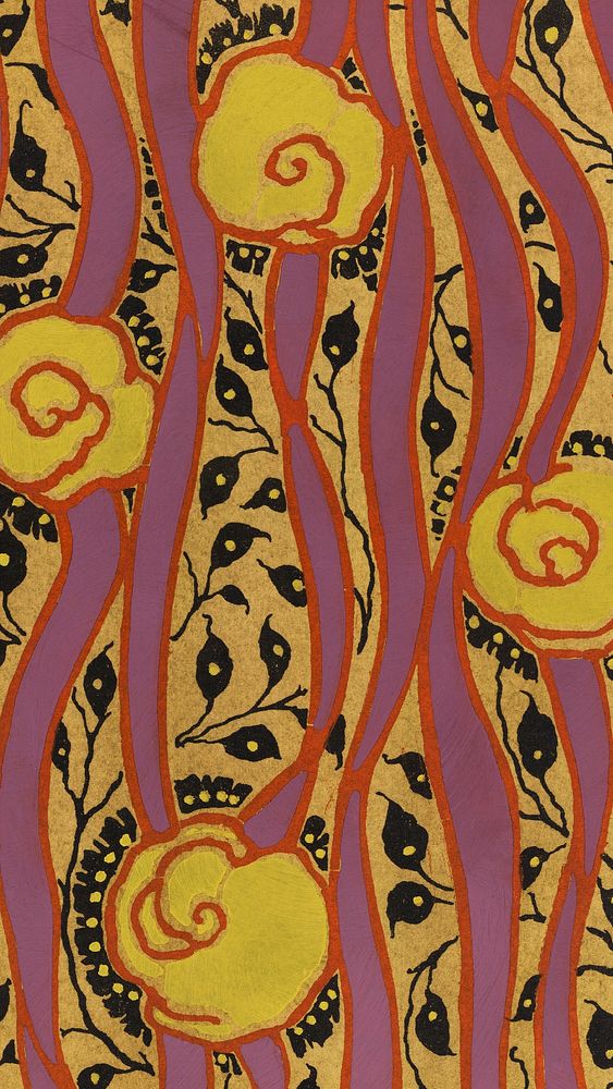 Flower pattern Art Deco iPhone wallpaper background