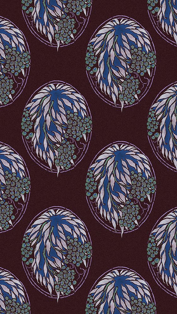 Botanical pattern Art Deco iPhone wallpaper background in oriental style 