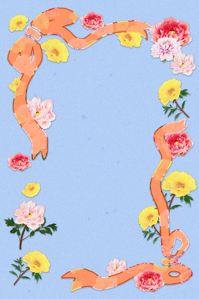 Peony flower background, Japanese art graphic