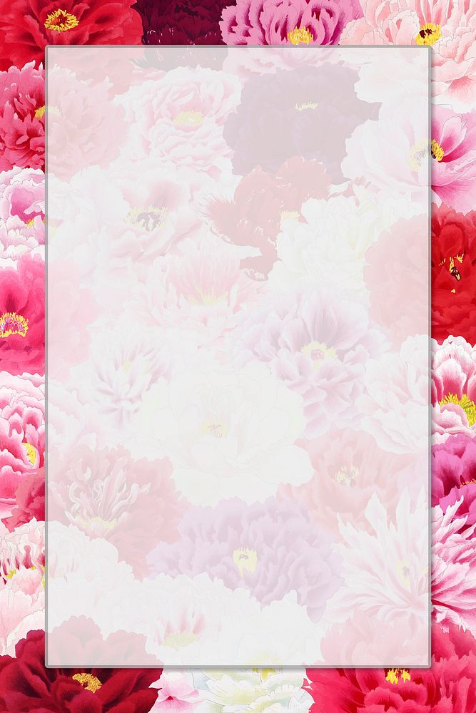 Peony flower background, Japanese art graphic vector