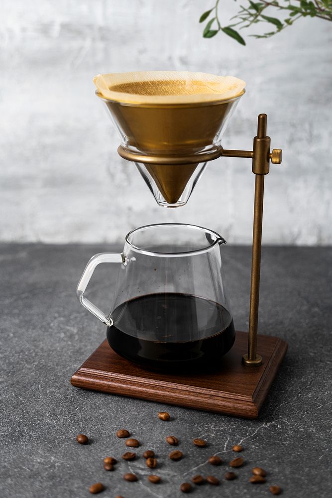 Pour over coffee maker at cafe