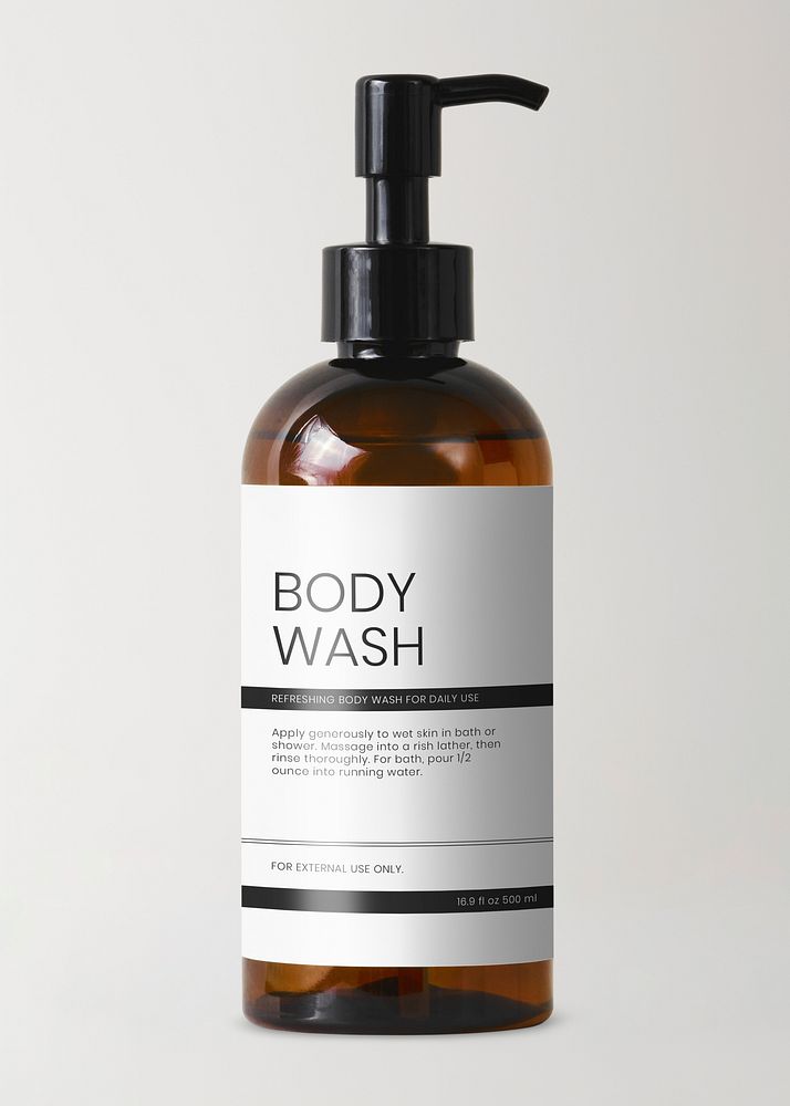 Pump bottle, body wash product packaging design