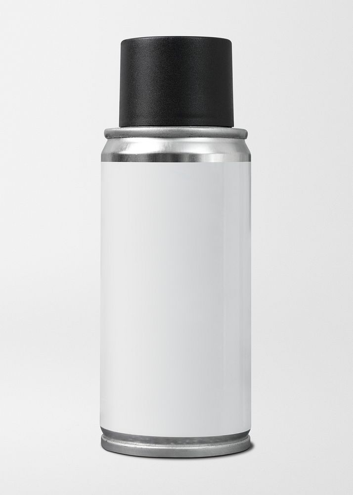 Aerosol spray can, white label, product packaging design