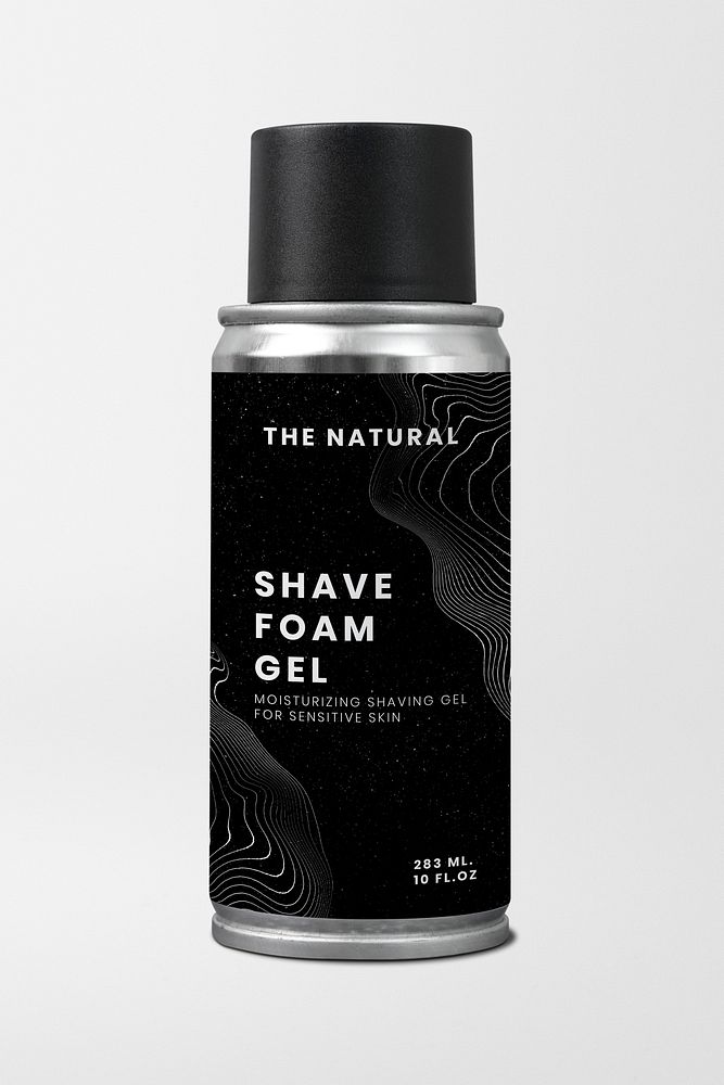 Grooming spray can, men’s product packaging