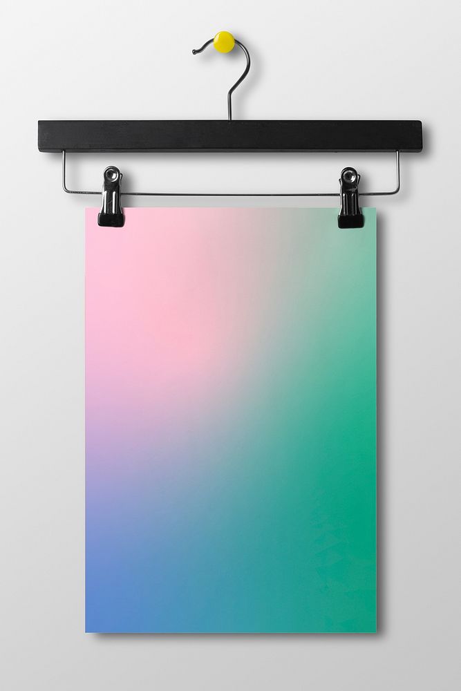 Green gradient poster, paper stationery realistic blank design space