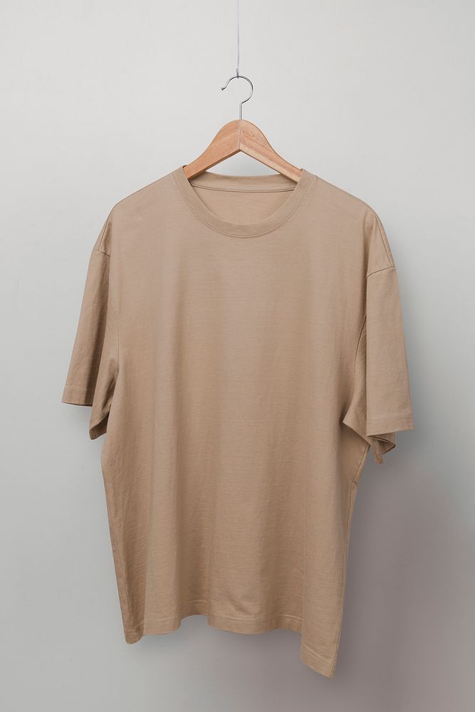 Brown t-shirt, simple apparel in unisex design with blank space