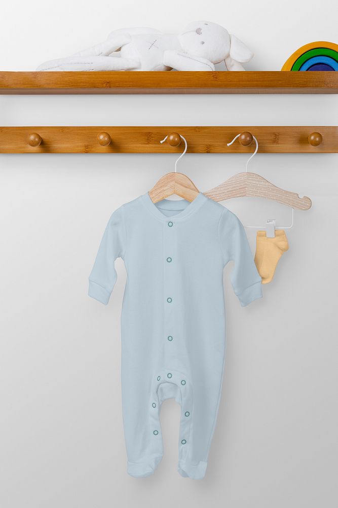 Blue toddler pajamas, kids apparel with blank design space