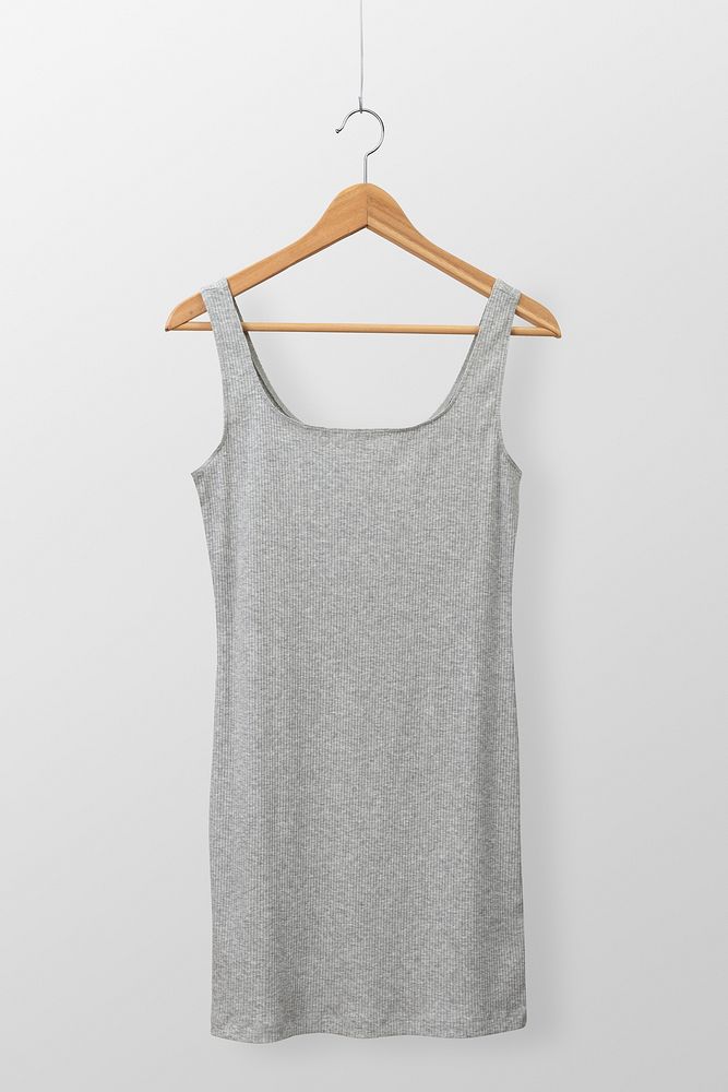 Grey sleeveless dress, women&rsquo;s summer apparel