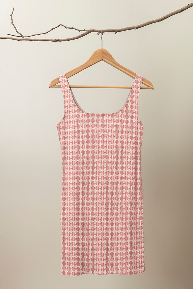 Pink sleeveless dress, women’s summer apparel