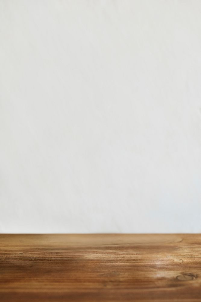 Minimal product backdrop, wooden floor, white background