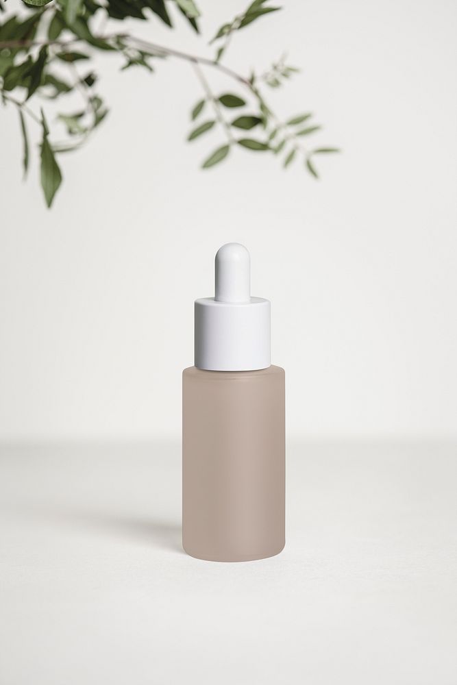 Serum dropper bottle, beauty product packaging with design space