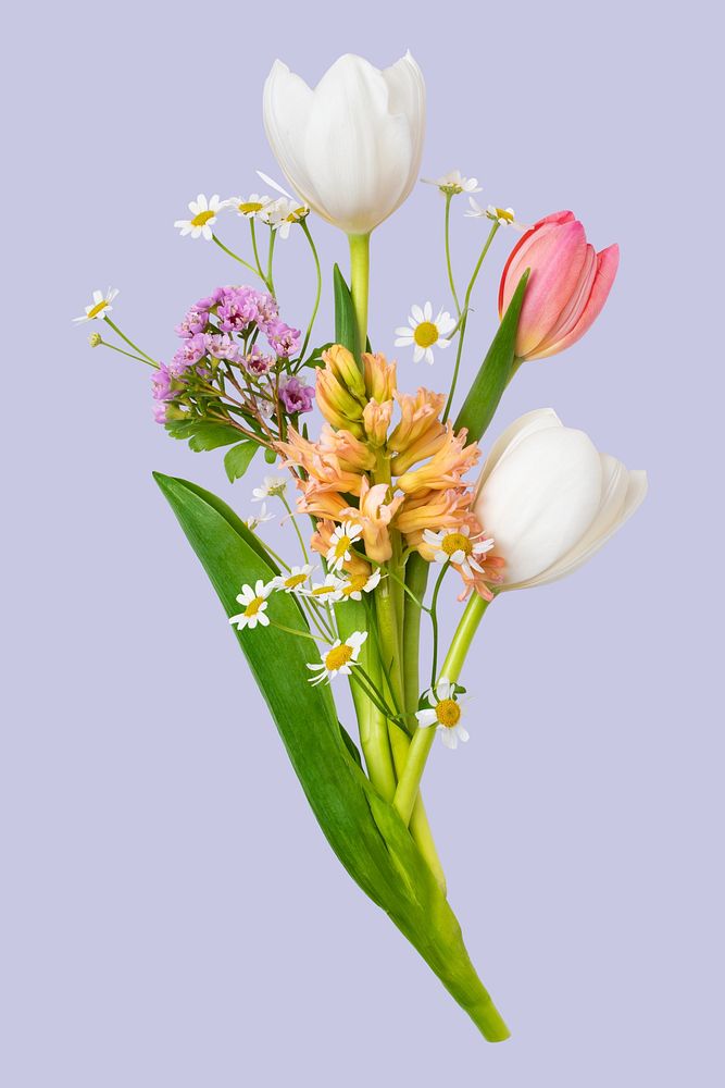 Flower bouquet, isolated object psd